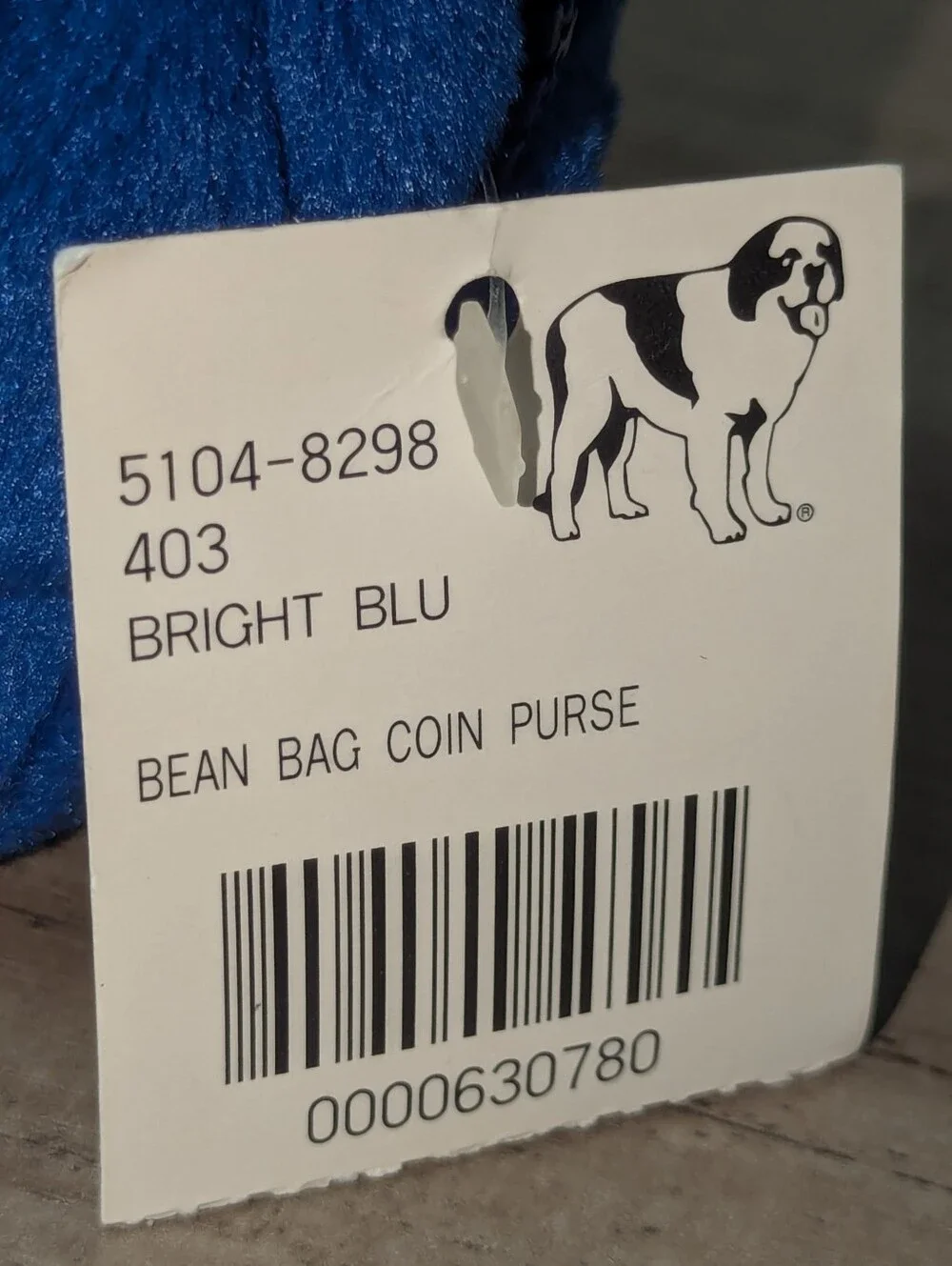 Big Dogs Plush Mascot Key Ring Coin Purse Pouch NWT Blue Vintage